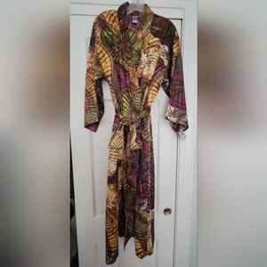 Natori New with Tags Japanese Fans Long Sleeved Kimono Robe Medium